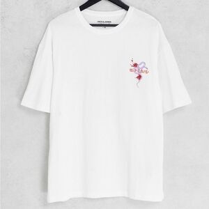 Jack & Jones Originals oversized t-shirt with Japanese‎ snake print Sz L NWT